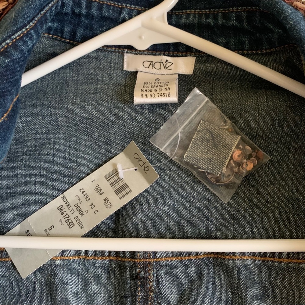 Cache NEW Sequin & Lace Denim Jacket - Picture 6 of 6